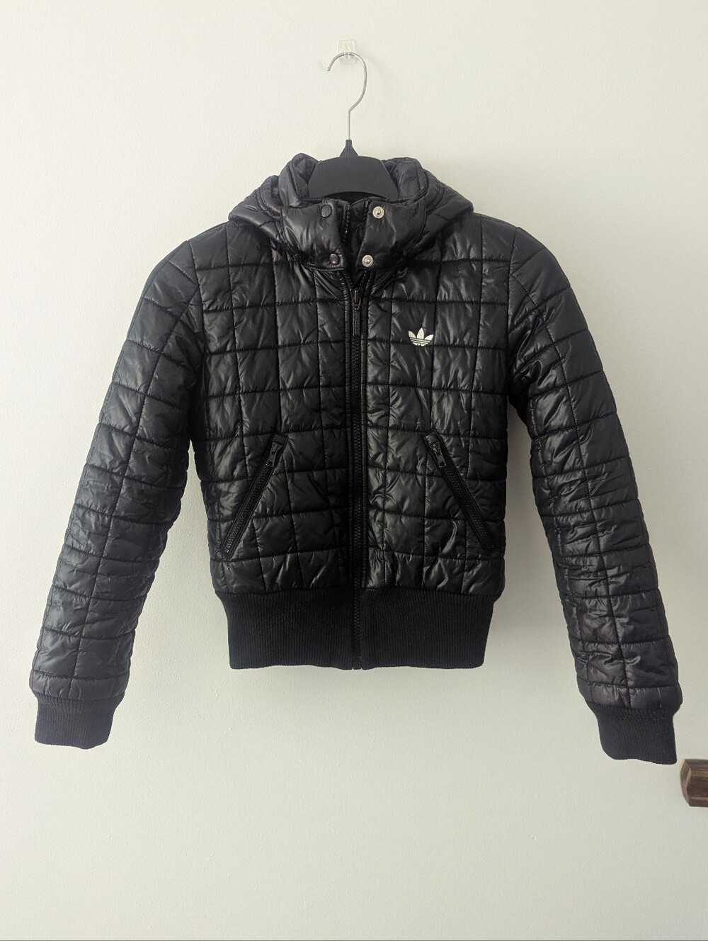 Adidas Black Puffer Jacket Size Small EU 36 Athleisure